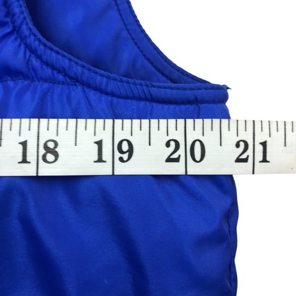 VTG Womens Blue Down Puffer Vest Size M Snap Front Nylon Wind Proof - Picture 7 of 13